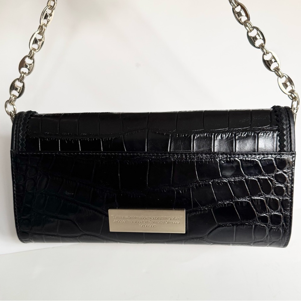 Shoulder Clutch Abigail Riggs ‘Miss Bouvier’ Black Embossed Leather - Picture 6 of 16